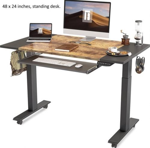 Height Adjustable Electric Standing Desk with Keyboard Tray